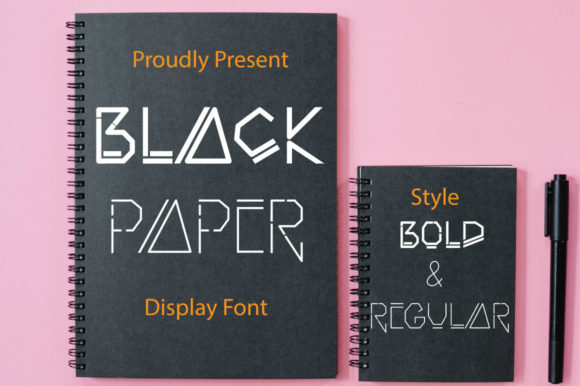 Black Paper Font: Robotic Display Typography for Web Design