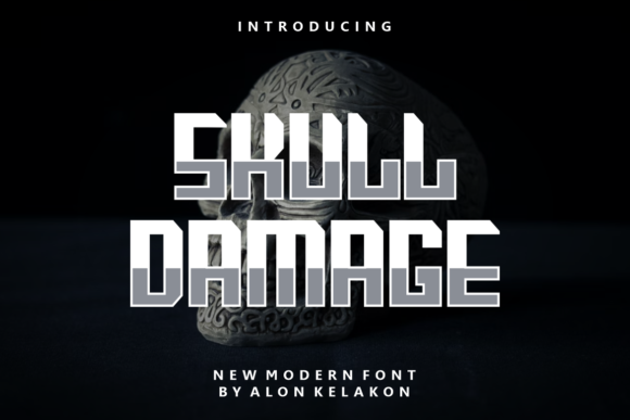 Skull Damage: A Bold Display Font for Handmade Labels, Invitations, and More
